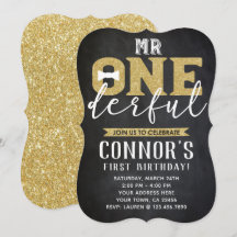 Herr Onederful 1st Birthday Einladungs-Chalkboard