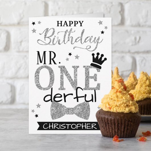 Herr ONEderful 1st Birthday Karte