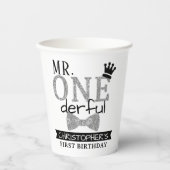 Herr ONEderful 1st Birthday Pappbecher (Vorderseite)