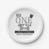 Herr ONEderful 1st Birthday Pappteller (Vorderseite)