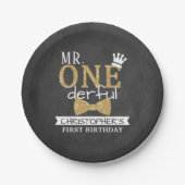 Herr ONEderful 1st Birthday Pappteller (Vorderseite)