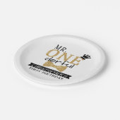 Herr ONEderful 1st Birthday Pappteller (Schrägansicht)