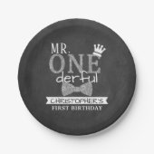 Herr ONEderful 1st Birthday Pappteller (Vorderseite)
