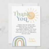 Herr Onederful 1st Birthday Rainbow Vielen Dank Einladung (Vorderseite)