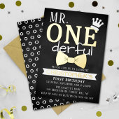 Herr ONEderful 1st Birthday Real Folieneinladung