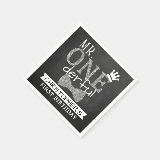 Herr ONEderful 1st Birthday Serviette (Ecke)