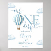 Herr Onederful Balloon Boy 1st Birthday Willkommen Poster (Vorne)