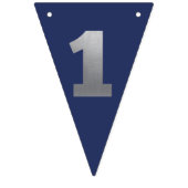 Herr Onederful Banner Navy & Silber mit 1 (Erste Fahne)