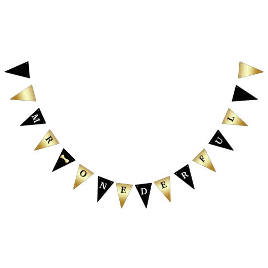 Herr Onederful Banner Schwarz-weiß und Gold (Alle)