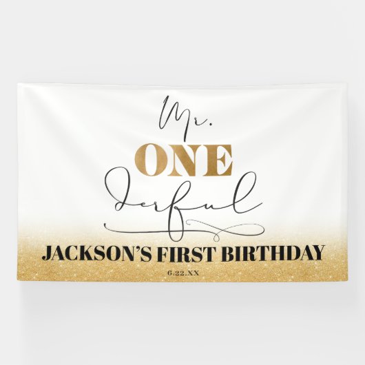 Herr Onederful Birthday Banner (Horizontal)