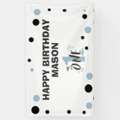 Herr Onederful Birthday Banner Boy Baby Blue (Vertikal)
