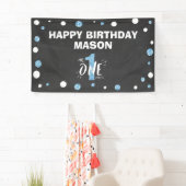 Herr Onederful Birthday Banner Boy Black Blue (Insitu)