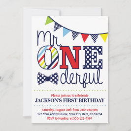 Herr ONEderful Birthday Einladung