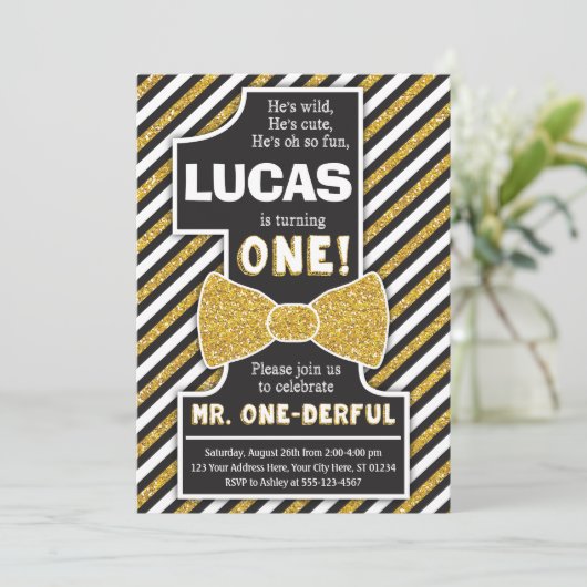 Herr ONEderful Birthday Einladung (Stehend Vorderseite)