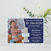 Herr ONEderful Birthday Einladung (Stehend Vorderseite)