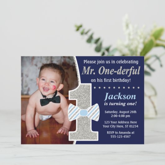 Herr ONEderful Birthday Einladung (Stehend Vorderseite)