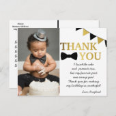 Herr Onederful Black and Gold Vielen Dank Postcard Postkarte (Vorne/Hinten)