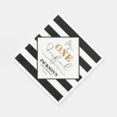 Herr Onederful Black and White Striped Paper Napki Serviette (Ecke)