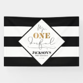 Herr Onederful Black and White Striping Banner (Horizontal)