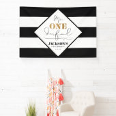 Herr Onederful Black and White Striping Banner (InSitu)