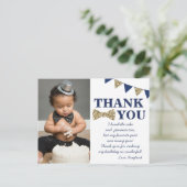 Herr Onederful Blue und Gold Vielen Dank, Postcard Postkarte (Stehend Vorderseite)