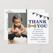 Herr Onederful Blue und Gold Vielen Dank, Postcard Postkarte (Vorne/Hinten)