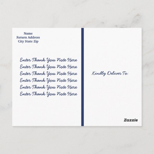 Herr Onederful Blue und Gold Vielen Dank, Postcard Postkarte (Rückseite)