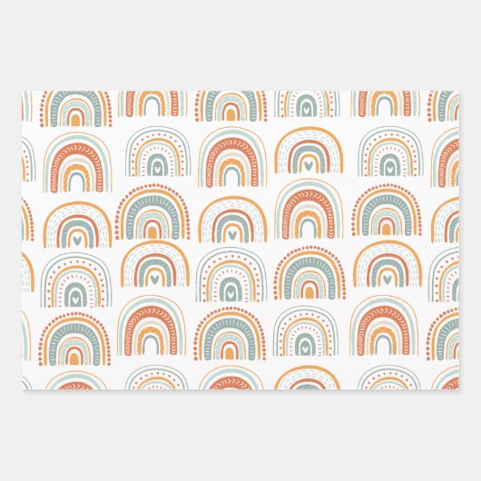HERR Onederful Boho Rainbow Birthday Geschenkpapier Set (Vorderseite)