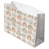 HERR Onederful Boho Rainbow Erster Geburtstag Große Geschenktüte (Rückseite Schrägansicht)