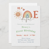 Herr ONEderful Boy 1st Birthday Einladung (Vorne/Hinten)