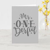 Herr Onederful Boy 1st Birthday Karte (Gelbe Blume)