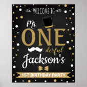 Herr Onederful First Birthday Begrüßungszeichen Poster (Vorne)