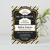 Herr ONEderful First Birthday Einladung (Stehend Vorderseite)