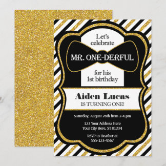Herr ONEderful First Birthday Einladung