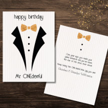 Herr ONEderful First Birthday Flat Card
