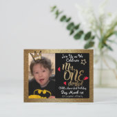 Herr Onederful First Birthday Invites Einladungspostkarte (Stehend Vorderseite)