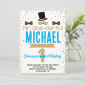 Herr Onederful First Party Einladung (Stehend Vorderseite)