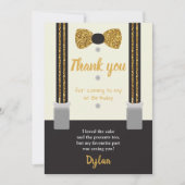 Herr Onederful gold and black bow Krawatte Einladung (Vorderseite)