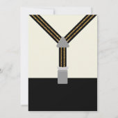 Herr Onederful gold and black bow Krawatte Einladung (Rückseite)