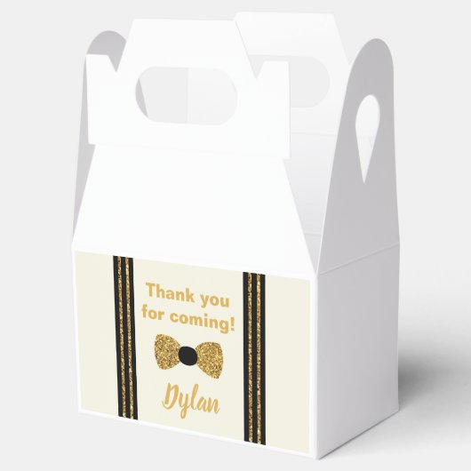 Herr Onederful gold and black bow Krawatte Geschenkschachtel (Geöffnet)