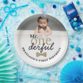 Herr Onederful Gold Birthday Pappteller (Party)