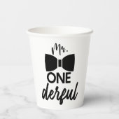 Herr ONEderful Herr Wonderful Erster 1. Geburtstag Pappbecher (Rückseite)