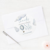 Herr ONEderful Hot Air Ballon Boy 1st Birthday Blu Runder Aufkleber (Umschlag)