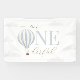 Herr Onederful Hot Air Ballon Geburtstag Banner