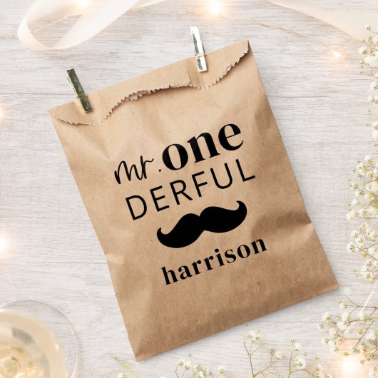 Herr Onederful Individuelle Name Mustache Geschenktütchen (Ausgeschnitten)