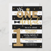 Herr Onederful Invitation 1st Birthday Boy Einladung (Vorderseite)