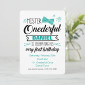 Herr Onederful Invitation Einladung (Stehend Vorderseite)