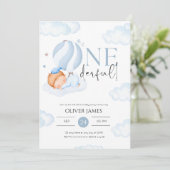 Herr Onederful Junge 1. Geburtstag Einladung (Stehend Vorderseite)