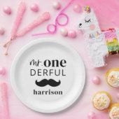 Herr Onederful Name bei Mustache Pappteller (Party)