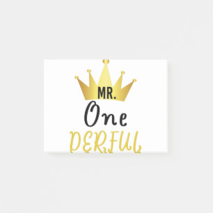 Herr Onederful T-Shirt Jungen Erste Geburtstags-Sh Post-it Klebezettel